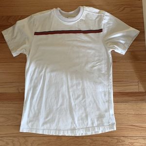 Hevs Goiânia Brasil Men’s White Stripe T-Shirt Size Medium